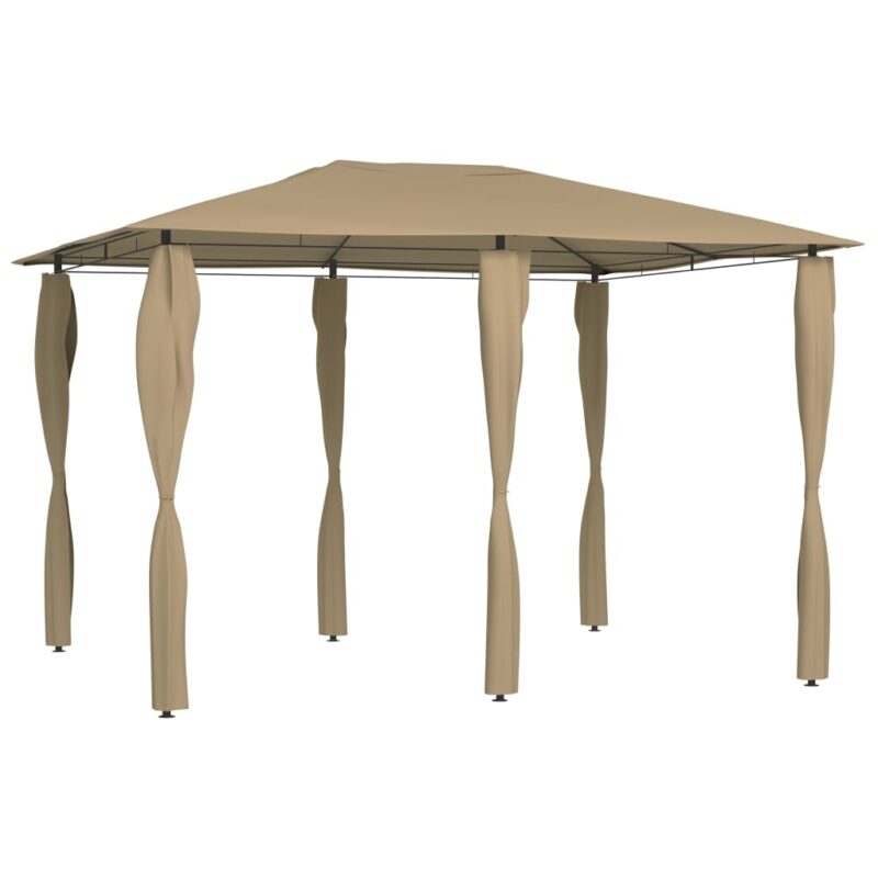 vidaXL Κιόσκι με Καλύμματα Στύλων Taupe 3 x 4 x 2