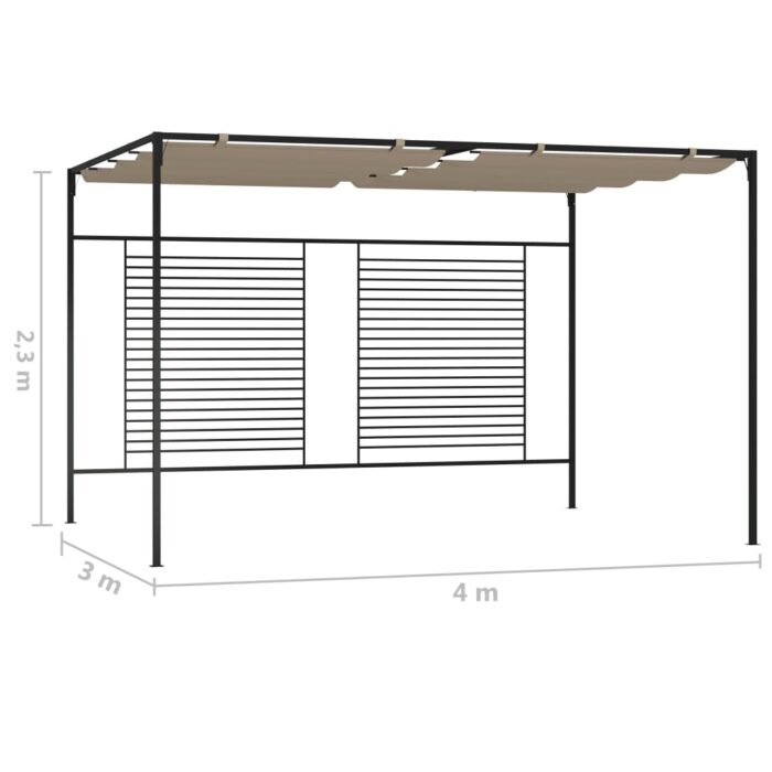 Κιόσκι Γκρι / Μπεζ 3 x 4 x 2,3 εκ. 180 γρ./μ² με Συρόμενη Οροφή - Image 7