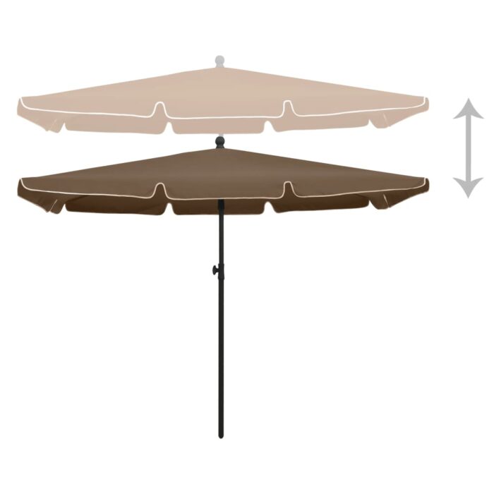 Ομπρέλα Κήπου με Ιστό Χρώμα Taupe 210 x 140 εκ. - Image 3