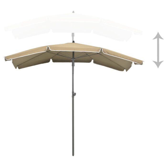Ομπρέλα Κήπου με Ιστό Taupe 200 x 130 εκ. - Image 4