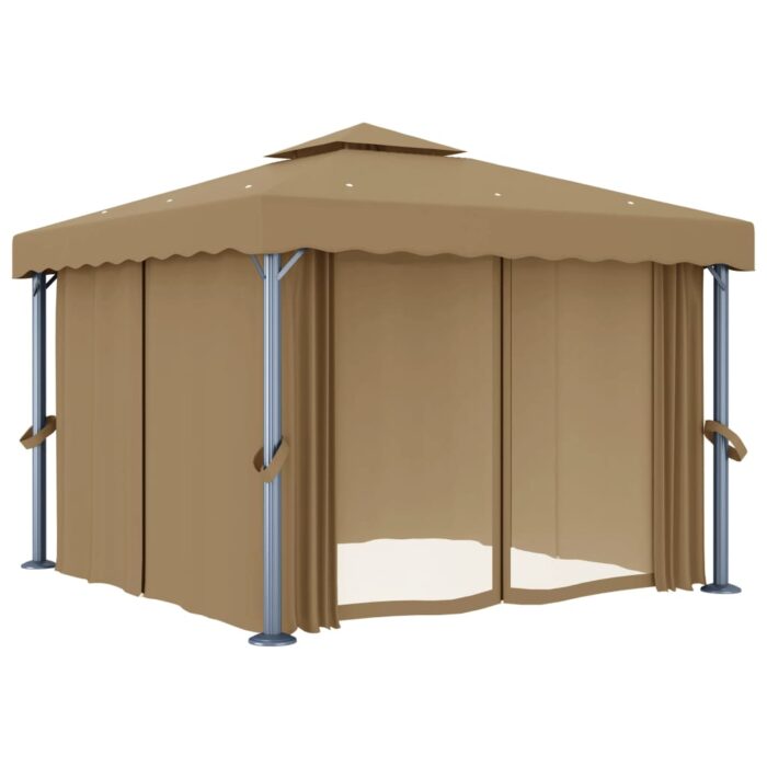 Κιόσκι Taupe 3 x 3 μ. από Αλουμίνιο με Κουρτίνα - Image 2