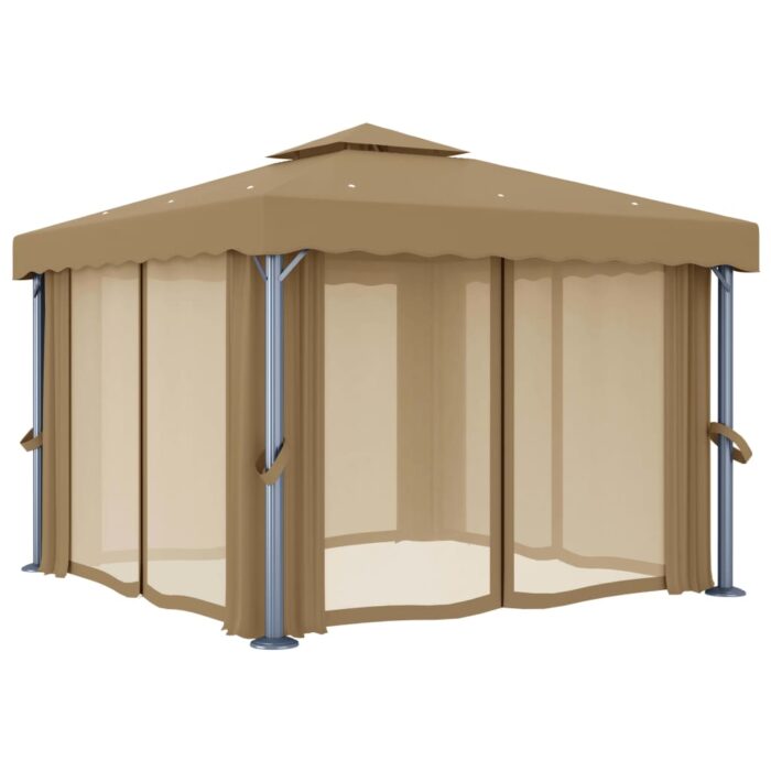 Κιόσκι Taupe 3 x 3 μ. από Αλουμίνιο με Κουρτίνα - Image 3