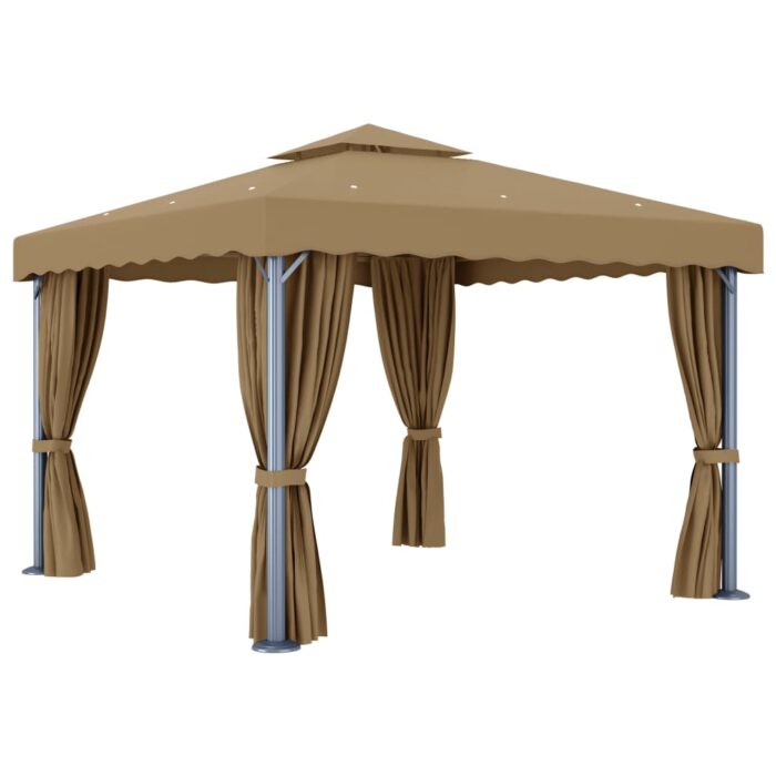 Κιόσκι Taupe 3 x 3 μ. από Αλουμίνιο με Κουρτίνα - Image 4