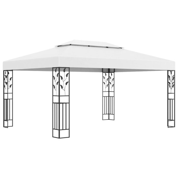 Κιόσκι με Διπλή Οροφή και Φωτάκια LED Λευκό 3 x 4 μ. - Image 3