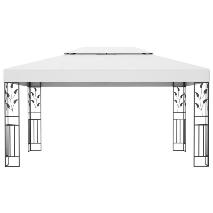 Κιόσκι με Διπλή Οροφή και Φωτάκια LED Λευκό 3 x 4 μ. - Image 4
