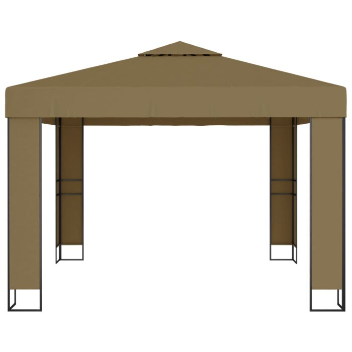 Κιόσκι με Διπλή Οροφή και Φωτάκια LED Taupe 3 x 3 x 2,7 μ. - Image 4