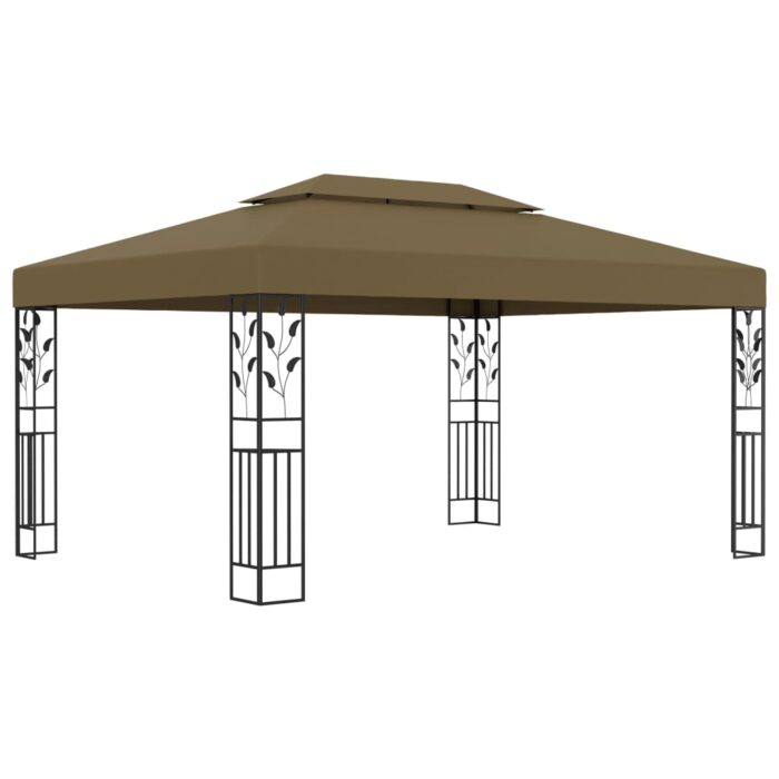 Κιόσκι με Διπλή Οροφή και Φωτάκια LED Taupe 3 x 4 μ. - Image 3