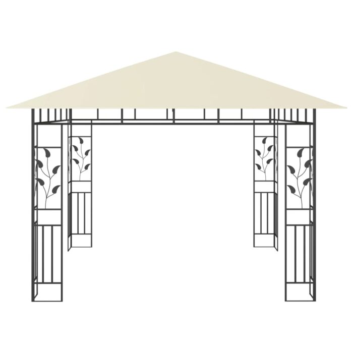 Κιόσκι με Σήτα και Φωτάκια LED Κρεμ 3 x 3 x 2,73 μ. - Image 6