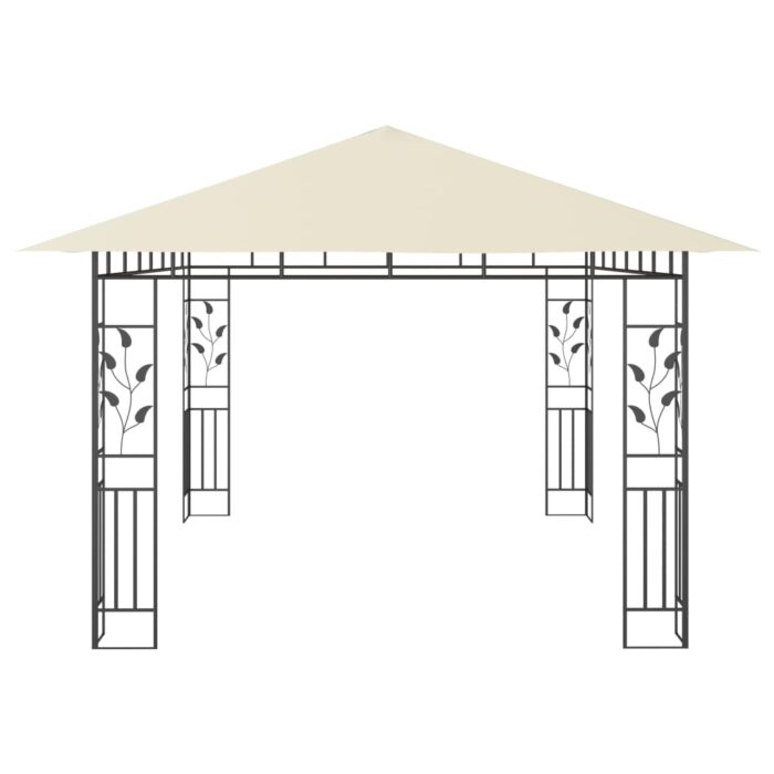 Κιόσκι με Σήτα και Φωτάκια LED Κρεμ 4 x 3 x 2,73 μ. - Image 6