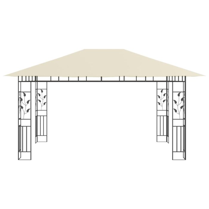 Κιόσκι με Σήτα και Φωτάκια LED Κρεμ 4 x 3 x 2,73 μ. - Image 7