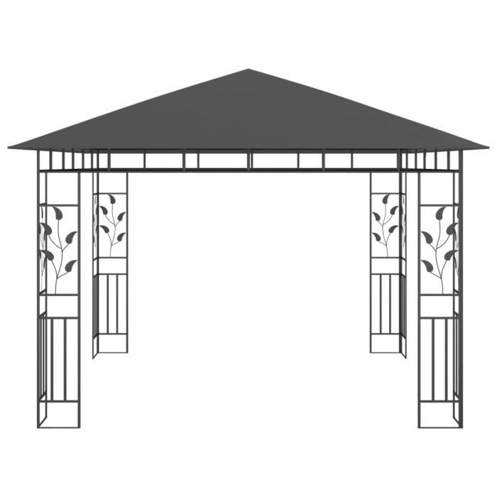 Κιόσκι με Σήτα και Φωτάκια LED Ανθρακί 3 x 3 x 2,73 μ. - Image 6