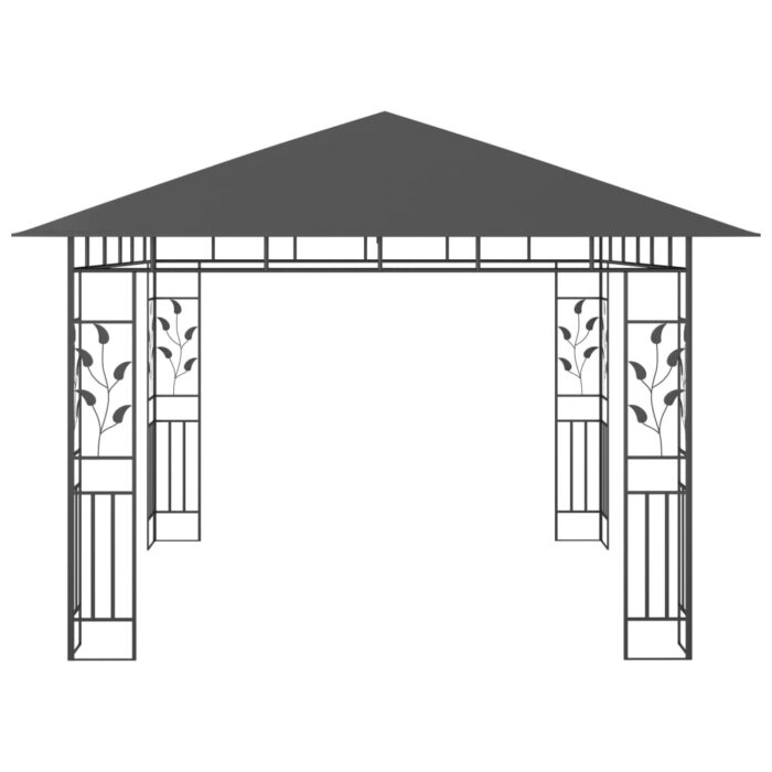 Κιόσκι με Σήτα και Φωτάκια LED Ανθρακί 3 x 3 x 2,73 μ. - Image 7