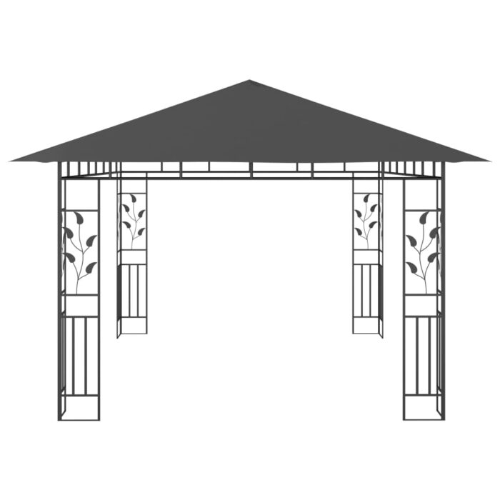 Κιόσκι με Σήτα και Φωτάκια LED Ανθρακί 4 x 3 x 2,73 μ. - Image 7
