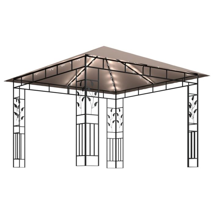 Κιόσκι με Σήτα και Φωτάκια LED Taupe 3 x 3 x 2,73 μ. - Image 4
