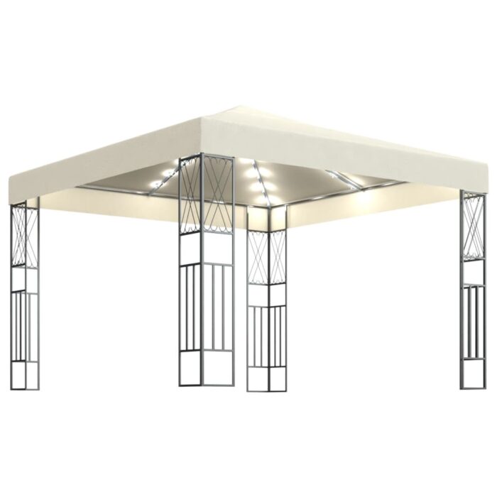 Κιόσκι με Φωτάκια LED Κρεμ 3 x 3 μ. Υφασμάτινο - Image 2