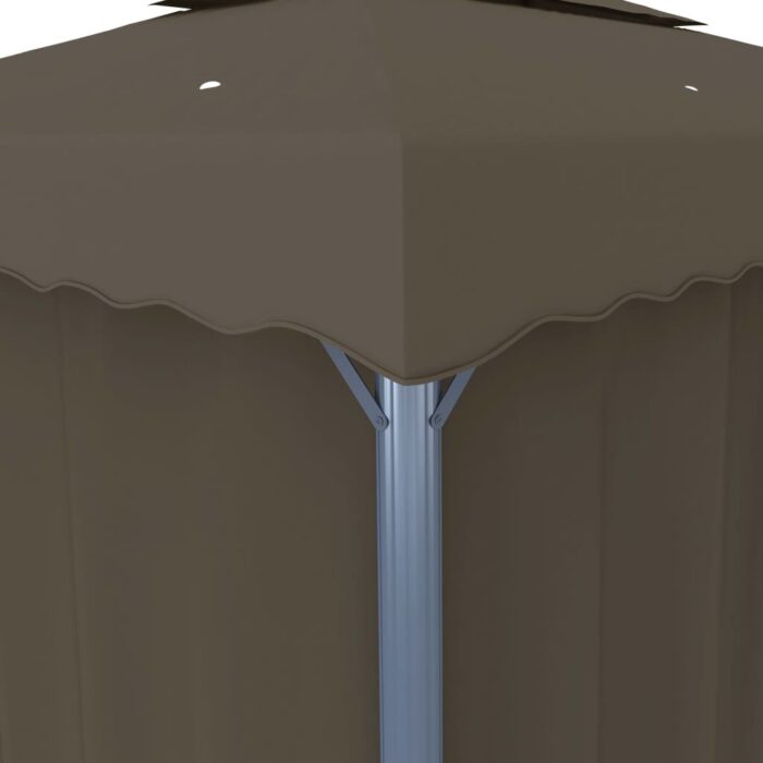 Κιόσκι με Κουρτίνα και Φωτάκια LED Taupe 3 x 3 μ. - Image 7