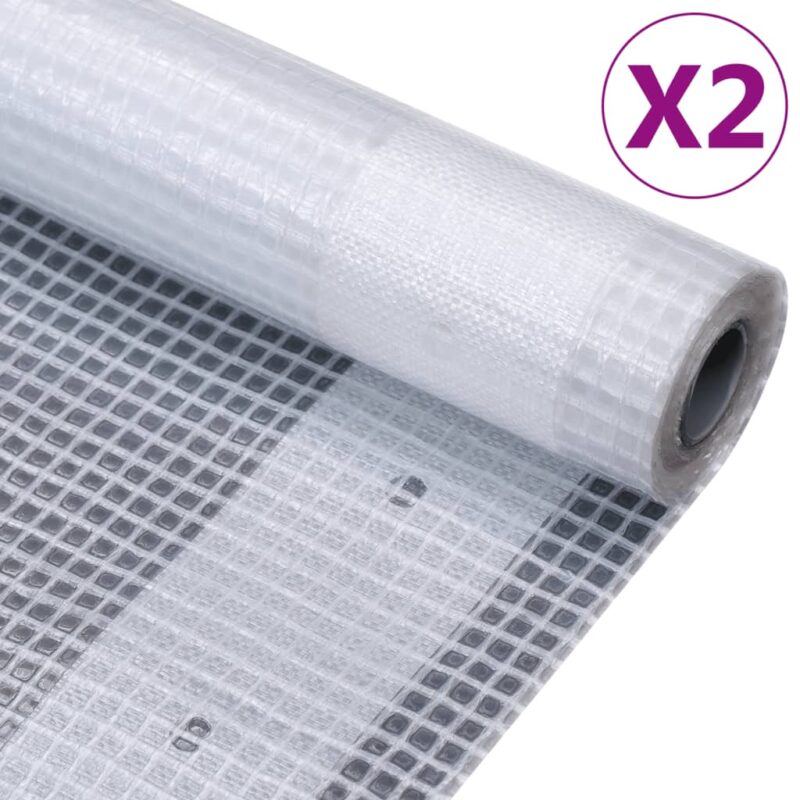vidaXL Μουσαμάδες με Ύφανση Leno 2 τεμ. Λευκοί 4 x 15 μ. 260 γρ./μ²
