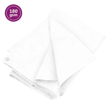 vidaXL Μουσαμάς Λευκός 180 γρ./μ.² 4x4 μ. από HDPE