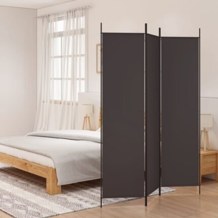 vidaXL Διαχωριστικό Δωματίου με 3 Πάνελ Καφέ 150x200 εκ. από Ύφασμα