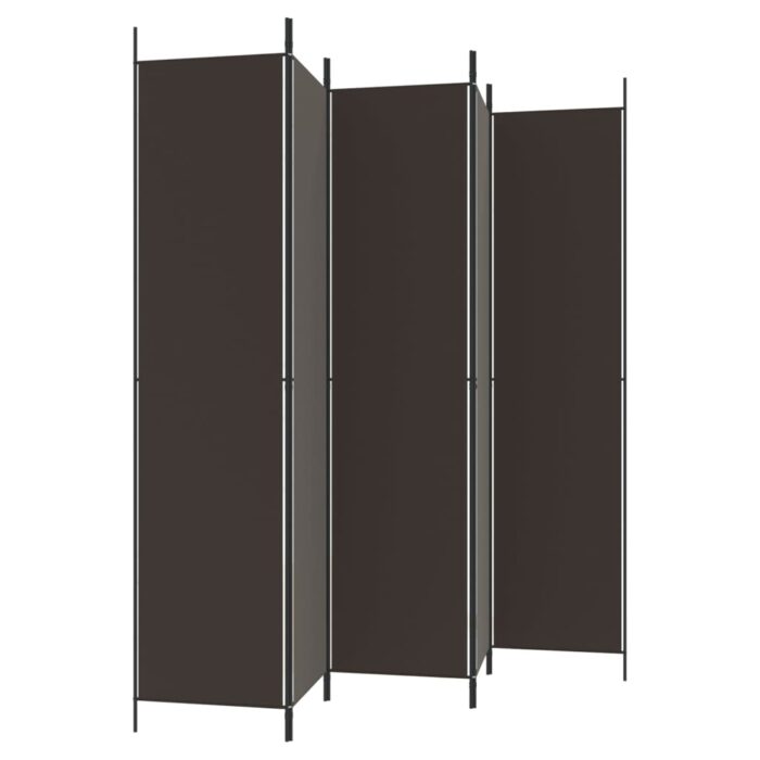 Διαχωριστικό Δωματίου με 5 Πάνελ Καφέ 250x220 εκ. από Ύφασμα - Image 5