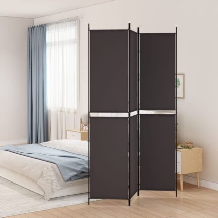 vidaXL Διαχωριστικό Δωματίου με 3 Πάνελ Καφέ 150x220 εκ. από Ύφασμα