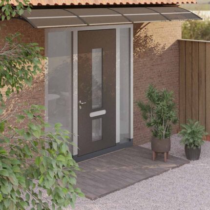 vidaXL Στέγαστρο Πόρτας Μαύρο 350 x 75 εκ. από Πολυκαρβονικό