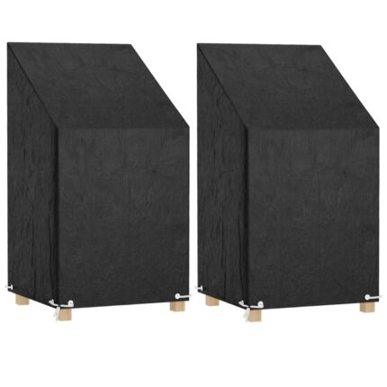 vidaXL Καλύμματα Καρέκλας με 8 Κρίκους 2 τεμ. 65x65x80/120 εκ Πολυαιθ.