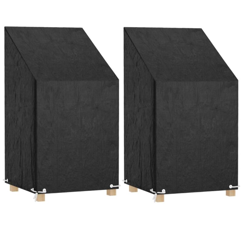 vidaXL Καλύμματα Καρέκλας με 8 Κρίκους 2 τεμ. 65x65x80/120 εκ Πολυαιθ.