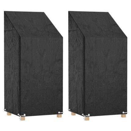vidaXL Καλύμματα Καρέκλας με 8 Κρίκους 2 τεμ 65x65x110/150 εκ Πολυαιθ.