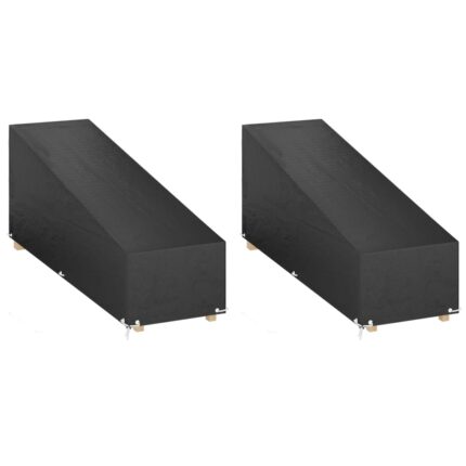 vidaXL Κάλυμμα Ξαπλώστρας 2 τεμ με 12 Κρίκους 205x75x40/70 εκ Πολυαιθ.