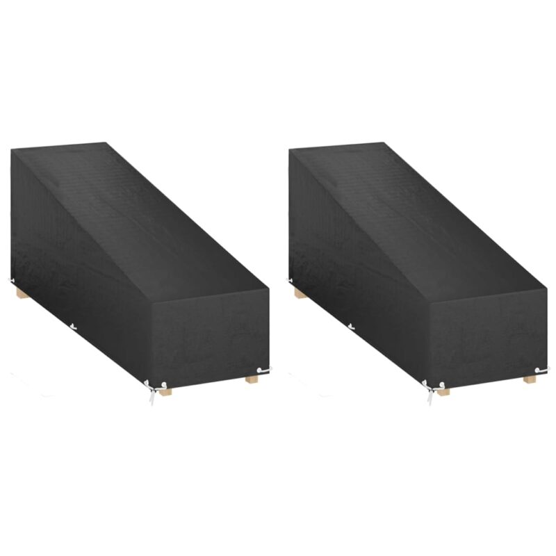 vidaXL Κάλυμμα Ξαπλώστρας 2 τεμ με 12 Κρίκους 200x65x35/60 εκ Πολυαιθ.