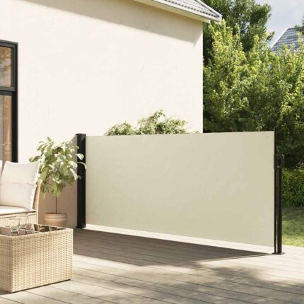 vidaXL Σκίαστρο Πλαϊνό Συρόμενο Κρεμ 140 x 600 εκ.