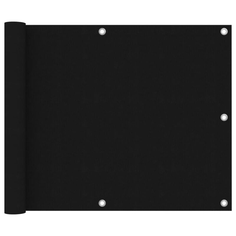 vidaXL Διαχωριστικό Βεράντας Μαύρο 75 x 600 εκ. Ύφασμα Oxford