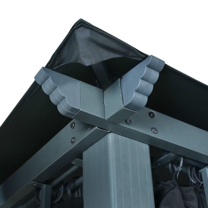 Κιόσκι με Κουρτίνα και Φωτάκια LED Ανθρακί 3 x 3 μ. Αλουμινίου - Image 7
