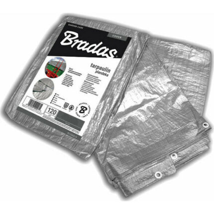 Bradas Μουσαμάς Aδιάβροχος με Κρίκους 120gr/m² 2Χ3 Γκρι