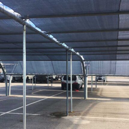 Δίχτυ σκίασης parking γκρι Ε-160 4Χ5 με θηλιές περιμετρικά ΑΝΑ 30εκ.