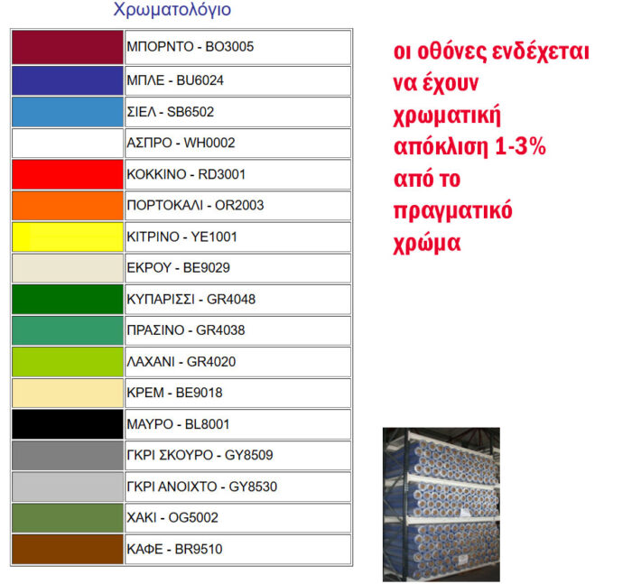 Μουσαμάς PVC 650 γραμμάρια 2.5Χ50 Σε 17 χρώματα - Image 4