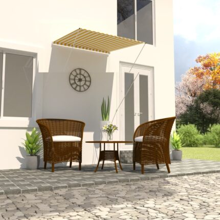 vidaXL Τέντα Συρόμενη Κίτρινο / Λευκό 100 x 150 εκ.