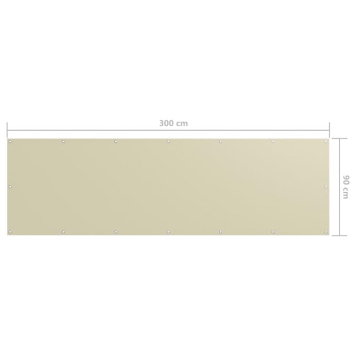 Διαχωριστικό Βεράντας Κρεμ 90 x 300 εκ. Ύφασμα Oxford - Image 5