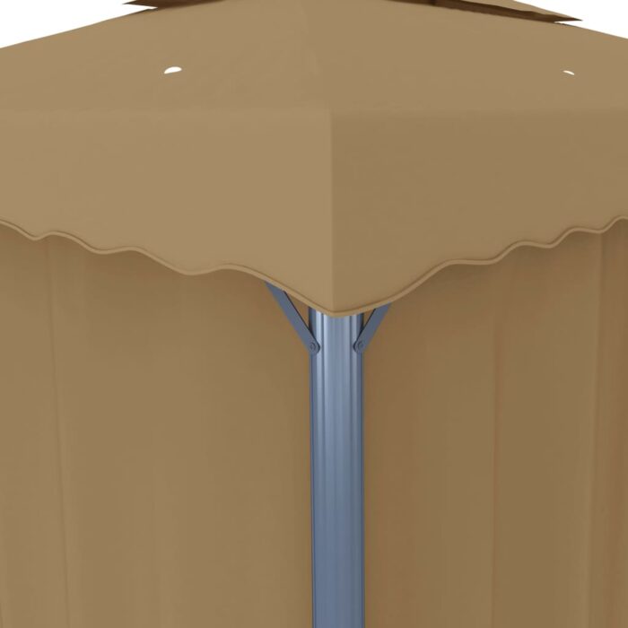 Κιόσκι με Κουρτίνα Taupe 4 x 3 μ. Αλουμινίου - Image 6