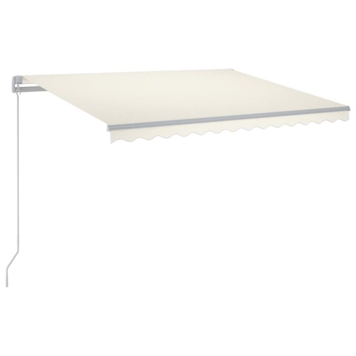 Τέντα Συρόμενη Χειροκίνητη με LED Κρεμ 300 x 250 εκ. - Image 2