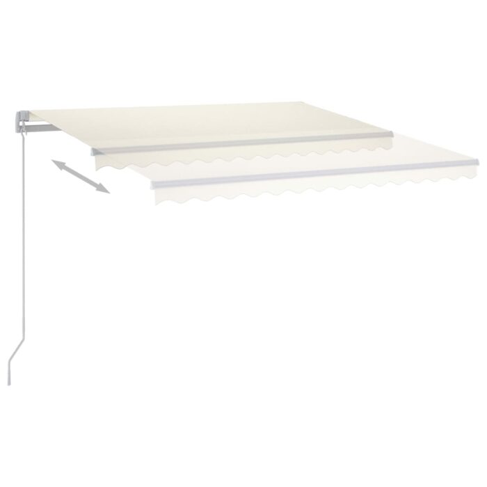 Τέντα Συρόμενη Χειροκίνητη με LED Κρεμ 300 x 250 εκ. - Image 3