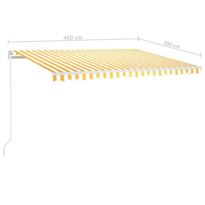 Τέντα Συρόμενη Αυτόματη Kίτρινο / Λευκό 450 x 300 εκ. - Image 7