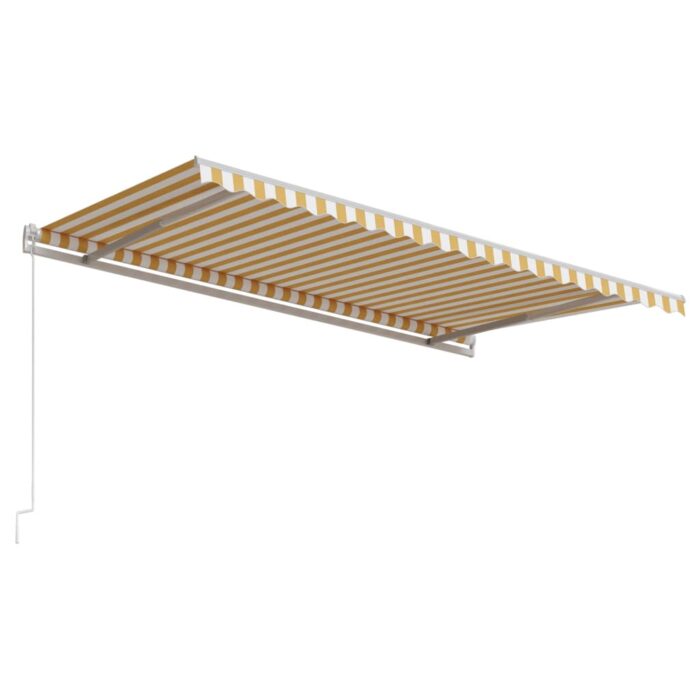 Τέντα Συρόμενη Αυτόματη Kίτρινο / Λευκό 450 x 300 εκ. - Image 5