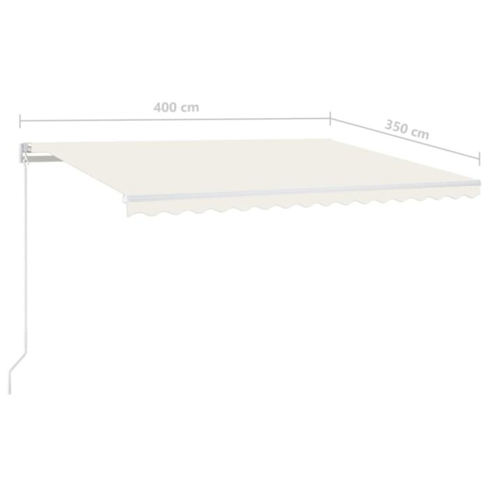 Τέντα Συρόμενη Χειροκίνητη Κρεμ 400 x 350 εκ. - Image 7
