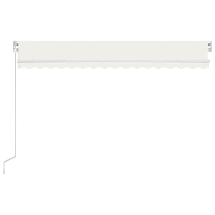 Τέντα Συρόμενη Χειροκίνητη με LED Κρεμ 400 x 350 εκ. - Image 3