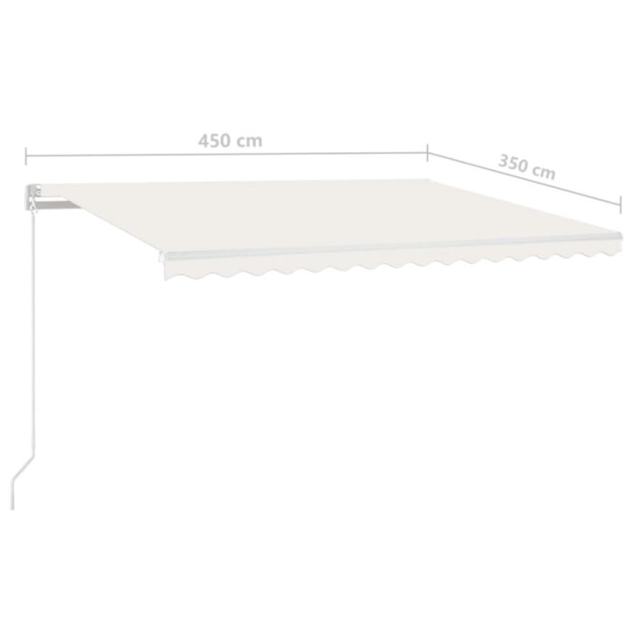 Τέντα Συρόμενη Χειροκίνητη Κρεμ 450 x 350 εκ. - Image 7