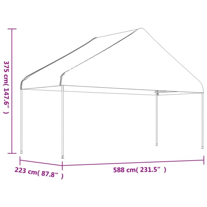 Κιόσκι με Τέντα Λευκό 4,46 x 5,88 x 3,75 μ. από Πολυαιθυλένιο - Image 6