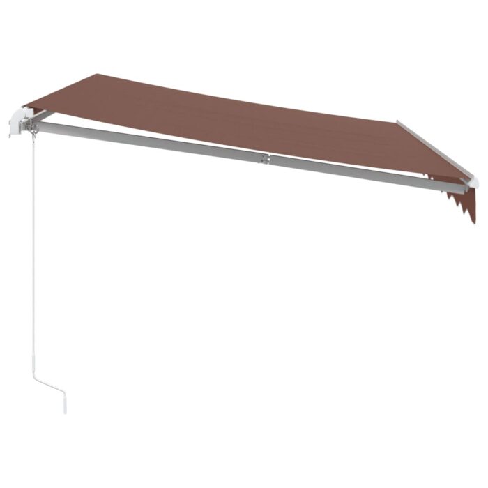 Τέντα Πτυσσόμενη Χειροκίνητη με LED Καφέ 300x250 εκ. - Image 5