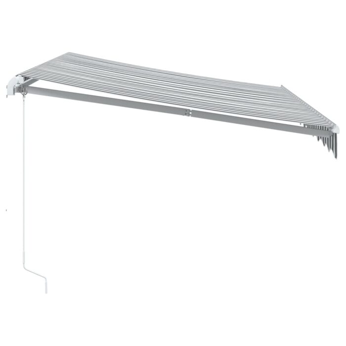 Τέντα Πτυσσόμενη Χειροκίνητη με LED Ανθρακί / Λευκή 300x250 εκ. - Image 5